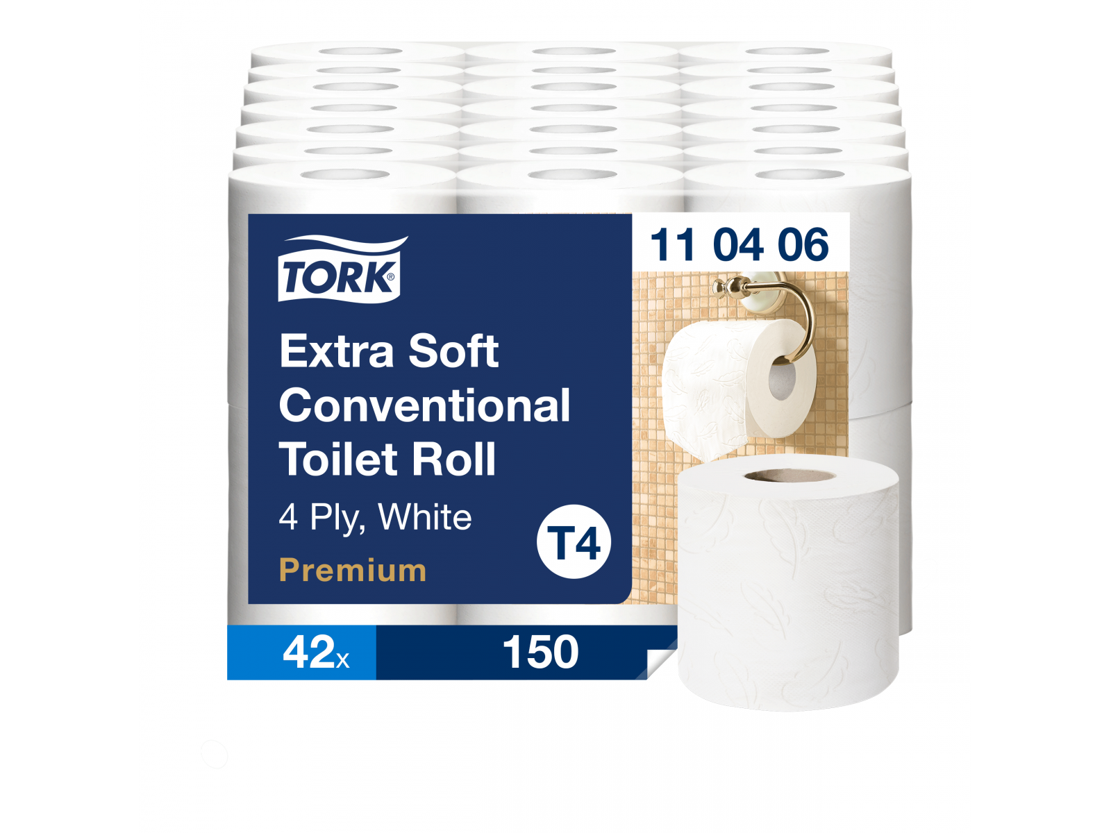Papier toaletowy TORK 110406 Extra Premium T4 (42 rolki) 18,7m 4 warstwy